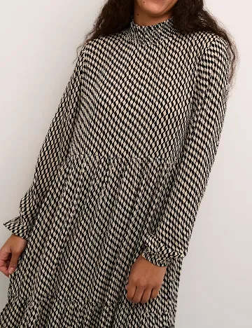 Rochie medie Kaffe, alb/negru Negru