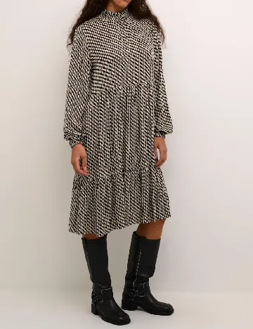 Rochie medie Kaffe, alb/negru Negru