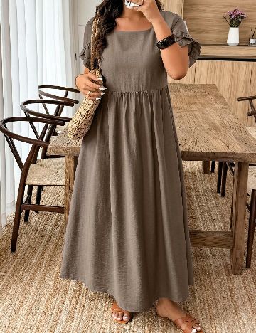 Rochie lunga SHEIN CURVE, maro
