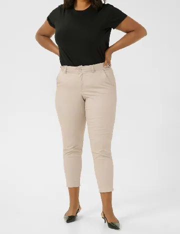 Pantaloni Kaffe Curve, bej Crem