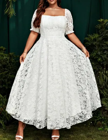 Rochie lunga SHEIN CURVE, alb Alb
