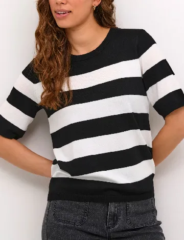 Bluza Kaffe, alb/negru Negru