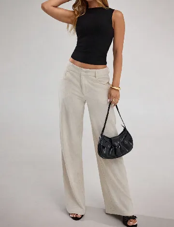 Pantaloni SHEIN, ecru Alb