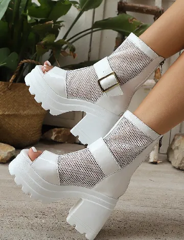 Botine SHEIN, alb Alb