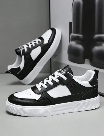 Adidasi SHEIN, alb/negru Negru