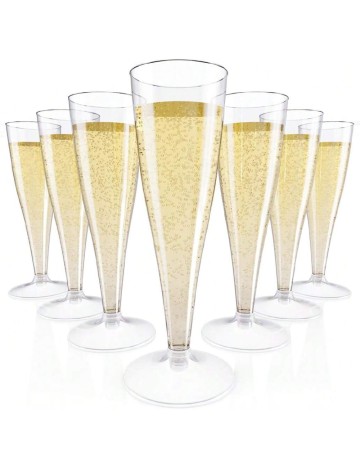 Set pahare din plastic pentru sampanie SHEIN, transparent