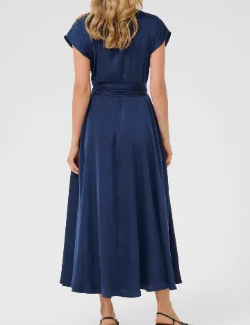 Rochie medie Cream, bleumarin Albastru