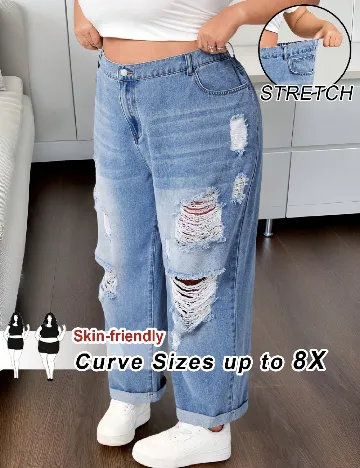 Blugi SHEIN CURVE, albastru Albastru