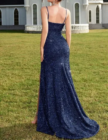 Rochie lunga ADYCE, bleumarin Albastru