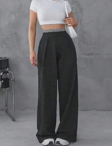Pantaloni SHEIN, gri inchis Gri
