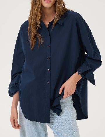 Camasa Oversize My Essential Wardrobe, bleumarin