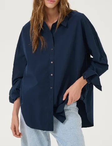 Camasa Oversize My Essential Wardrobe, bleumarin Albastru