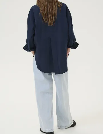Camasa Oversize My Essential Wardrobe, bleumarin Albastru
