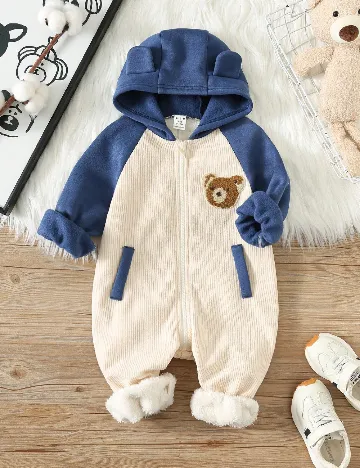Salopeta Shein Kids, albastru/crem Crem