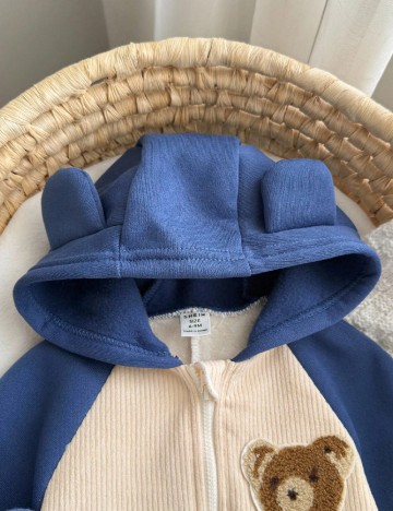 Salopeta Shein Kids, albastru/crem