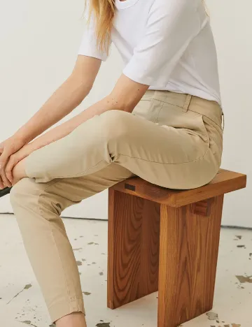 Pantaloni Part Two, crem Crem