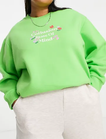 Bluza Collusion Plus Size, verde Verde