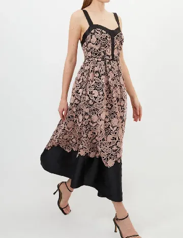 Rochie lunga Karen Millen, negru/roz pudra Roz