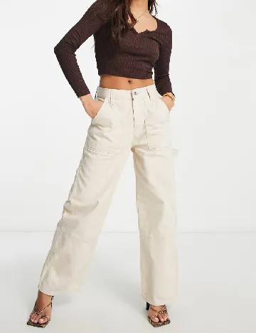 Pantaloni ASOS, bej Crem