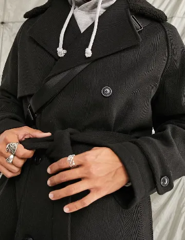 Palton ASOS, negru Negru