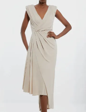Rochie lunga Karen Millen, bej Crem