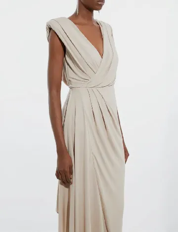 Rochie lunga Karen Millen, bej Crem