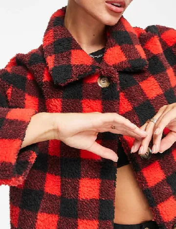 Jacheta Unreal Fur, rosu/negru Rosu