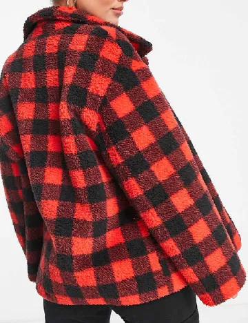 Jacheta Unreal Fur, rosu/negru Rosu