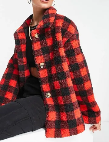 Jacheta Unreal Fur, rosu/negru Rosu