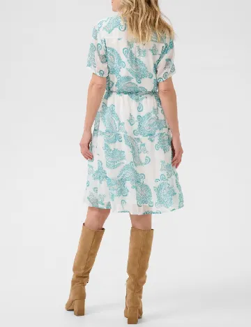 Rochie scurta Cream, alb/verde Alb