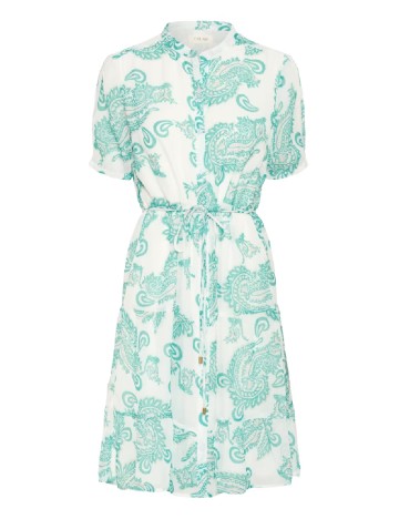 Rochie scurta Cream, alb/verde