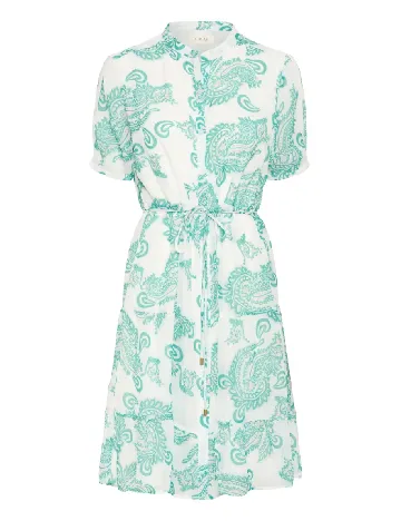 Rochie scurta Cream, alb/verde Alb