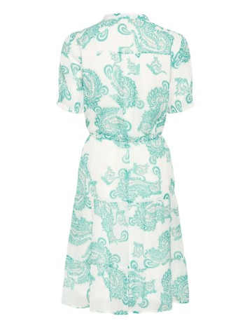 Rochie scurta Cream, alb/verde
