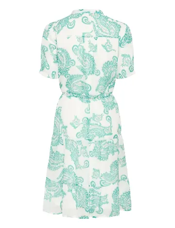 Rochie scurta Cream, alb/verde Alb