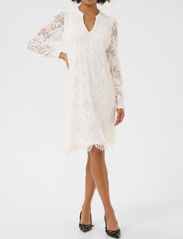 Rochie medie Culture, alb