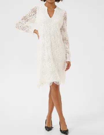 Rochie medie Culture, alb Alb