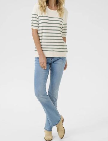 Bluza Love Copenhagen, ecru/verde