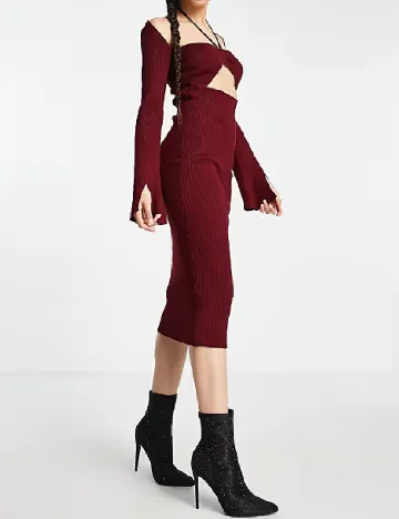 Rochie medie Missguided, visiniu Rosu