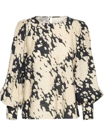 Bluza Kaffe, crem/negru Crem