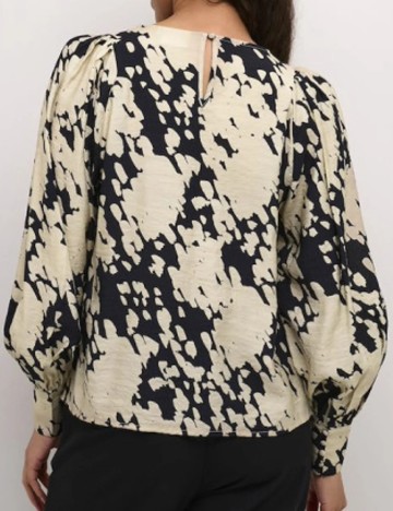 Bluza Kaffe, crem/negru