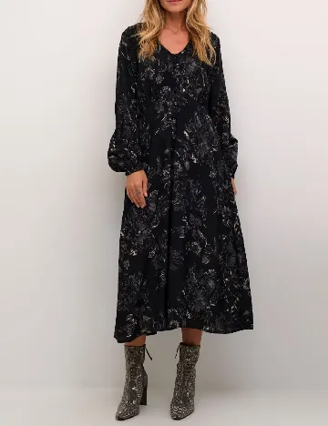 Rochie lunga Cream, negru Negru