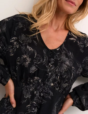 Rochie lunga Cream, negru Negru