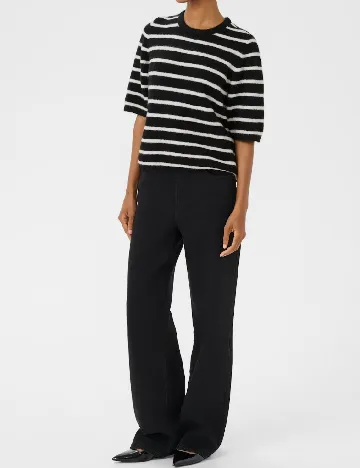 Bluza Gestuz, alb/negru Negru
