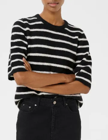 Bluza Gestuz, alb/negru Negru