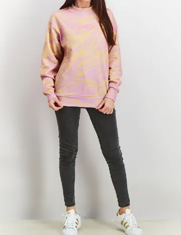 Bluza Crooked Tongues, roz/galben Roz