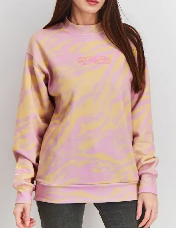 Bluza Crooked Tongues, roz/galben Roz