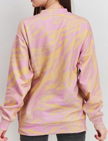 Bluza Crooked Tongues, roz/galben