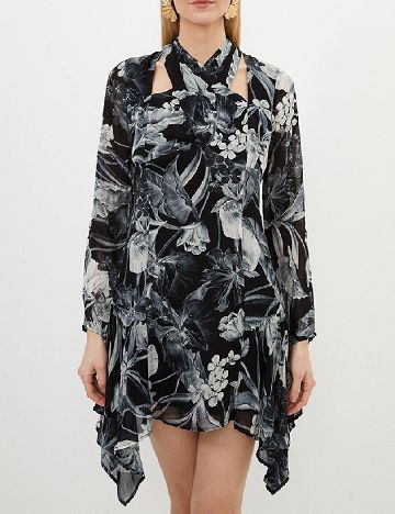 Rochie scurta Karen Millen, alb/negru