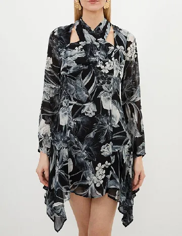 Rochie scurta Karen Millen, alb/negru Negru