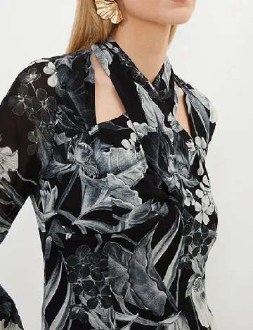 Rochie scurta Karen Millen, alb/negru Negru